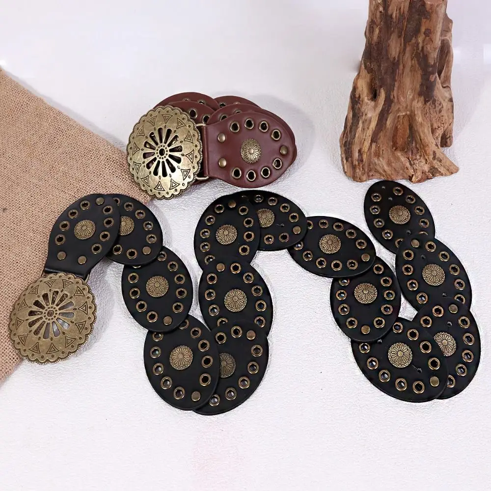 Vintage Metal Western Style Cowboy Belts Round Wide Hollow Out Belts Vintage Exaggerated Ethnic Style Waistband Dress Decoration
Vintage Metal Western Style Cowboy Belts Round Wide Hollow Out Belts Vintage Exaggerated Ethnic Style Waistband Dress Decoration