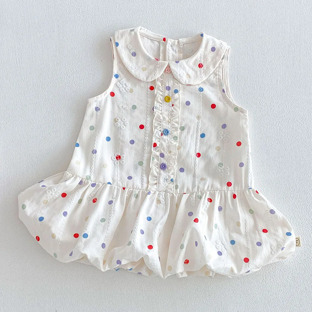 Children Dress Sleeveless Peter Pan Collar Polka Dot Toddler Summer Clothes Fashion Kids Dresses For Girl
Children Dress Sleeveless Peter Pan Collar Polka Dot Toddler Summer Clothes Fashion Kids Dresses For Girl