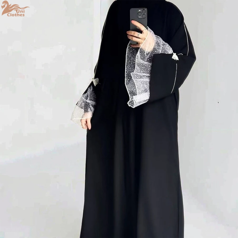 2025 Eid New Muslim Abaya Islamic Clothing Women Elegant Nida Lace Black Closed Abaya Dubai Women Modest Dresses
2025 Eid New Muslim Abaya Islamic Clothing Women Elegant Nida Lace Black Closed Abaya Dubai Women Modest Dresses
