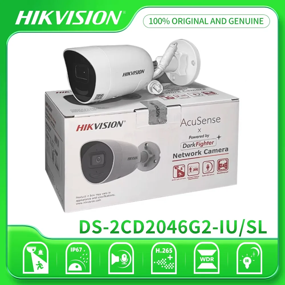 Hikvision Original DS-2CD2046G2-IU/SL 4MP Поддержка DarkFighter Стробоскоп Звуковое предупреждение Умная двусторонняя пулевидная камера
Hikvision Original DS-2CD2046G2-IU/SL 4MP Поддержка DarkFighter Стробоскоп Звуковое предупреждение Умная двусторонняя пулевидная камера