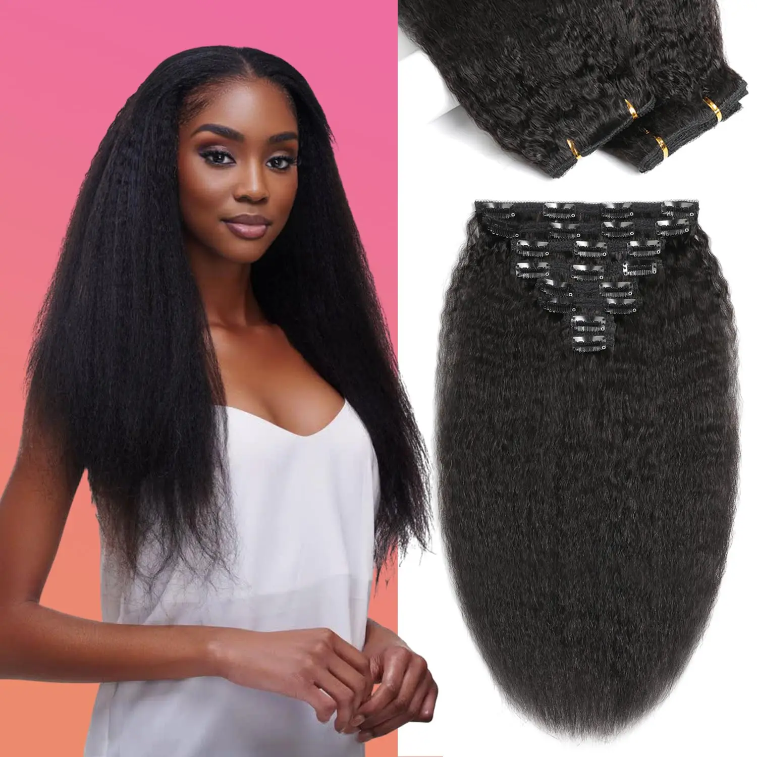 Kinky Straight Clip ins 26 Inch Clip in Hair Extensions Remy Seamless Clip in Hair Extensions Human Hair Clip in Extensions
Kinky Straight Clip ins 26 Inch Clip in Hair Extensions Remy Seamless Clip in Hair Extensions Human Hair Clip in Extensions