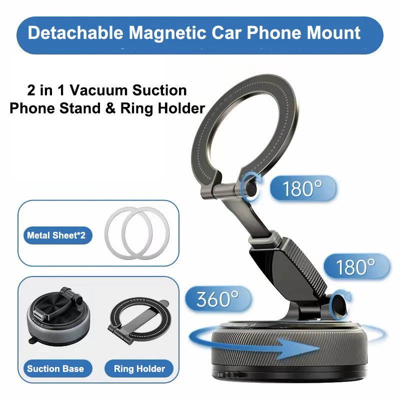 Strong Magnetic Vacuum Suction Car Phone Holder Mount Detachable Foldable Phone Ring Stand For IPhone 17 16 15 14 Plus Pro Max
Strong Magnetic Vacuum Suction Car Phone Holder Mount Detachable Foldable Phone Ring Stand For IPhone 17 16 15 14 Plus Pro Max