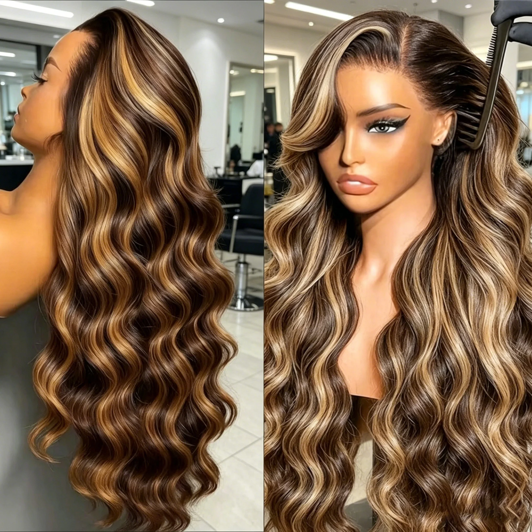 26 36Inch 13X6 Highlight Ombre Body Wave Lace Front Wig Human Hair Preplucked Colored Honey Blonde Hd Transparent Lace Frontal Wig
26 36Inch 13X6 Highlight Ombre Body Wave Lace Front Wig Human Hair Preplucked Colored Honey Blonde Hd Transparent Lace Frontal Wig