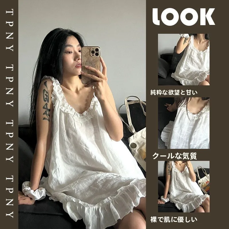 Summer Sweet d Strap Sp Dr Women's ort Skirt Home Clothes Summer Sle Nightgown round Neline Polyester Fabric
Summer Sweet d Strap Sp Dr Women's ort Skirt Home Clothes Summer Sle Nightgown round Neline Polyester Fabric