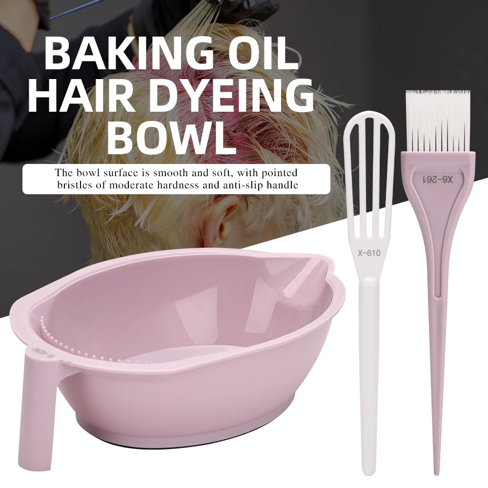 3 Pcs Hair Dyeing Bowl Set Pro Smooth Baking Oil Bowl Dual Bristle Brushes Anti-Slip Design High-Quality Dye Application Tools
3 Pcs Hair Dyeing Bowl Set Pro Smooth Baking Oil Bowl Dual Bristle Brushes Anti-Slip Design High-Quality Dye Application Tools