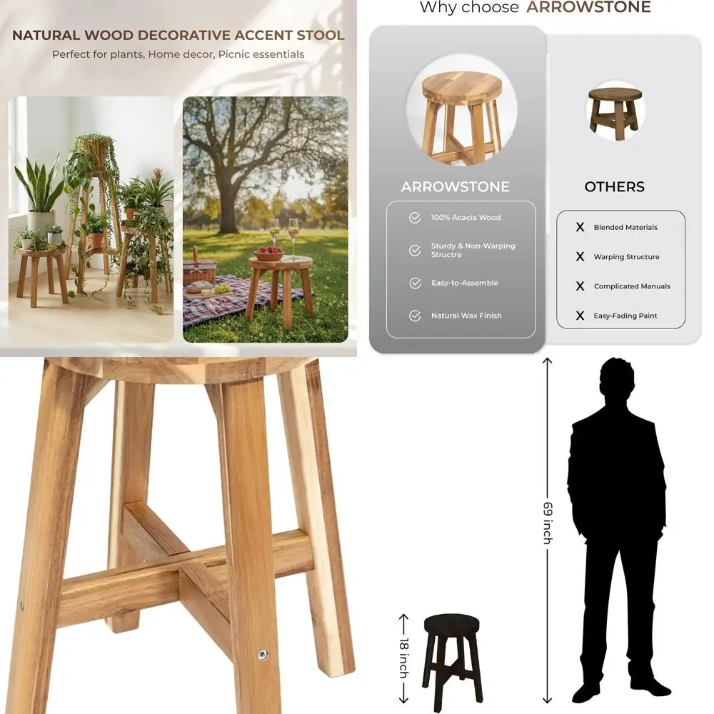 Круглый табурет из дерева акации, высота 18, 11, диаметр, спинка, легко собирается, отделка из натурального вощеного дерева, универсальное деревянное сиденье
Круглый табурет из дерева акации, высота 18, 11, диаметр, спинка, легко собирается, отделка из натурального вощеного дерева, универсальное деревянное сиденье