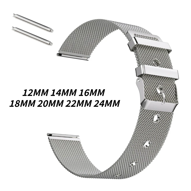 Men Women Universal Mesh Stainless Steel Watch Strap 12mm 14mm 16mm 18mm 20mm 22mm 24mm All Watches Replace Metal Watch Band
Men Women Universal Mesh Stainless Steel Watch Strap 12mm 14mm 16mm 18mm 20mm 22mm 24mm All Watches Replace Metal Watch Band