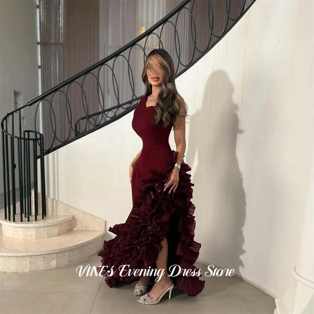 VINES Burgundy Evening Dresses One Shoulder Tank Prom Dresses with Ruffled Party Formal Gown robe de bal for Woman Customized
VINES Burgundy Evening Dresses One Shoulder Tank Prom Dresses with Ruffled Party Formal Gown robe de bal for Woman Customized