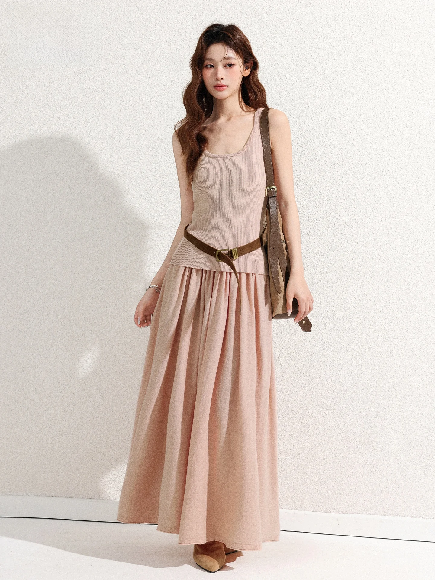 Pink Slim Fit Sleeveless Vest Long Dress Two Piece Set Women's Summer Casual Loose Feel Fashion Set round Neck Open Cardigan
Pink Slim Fit Sleeveless Vest Long Dress Two Piece Set Women's Summer Casual Loose Feel Fashion Set round Neck Open Cardigan