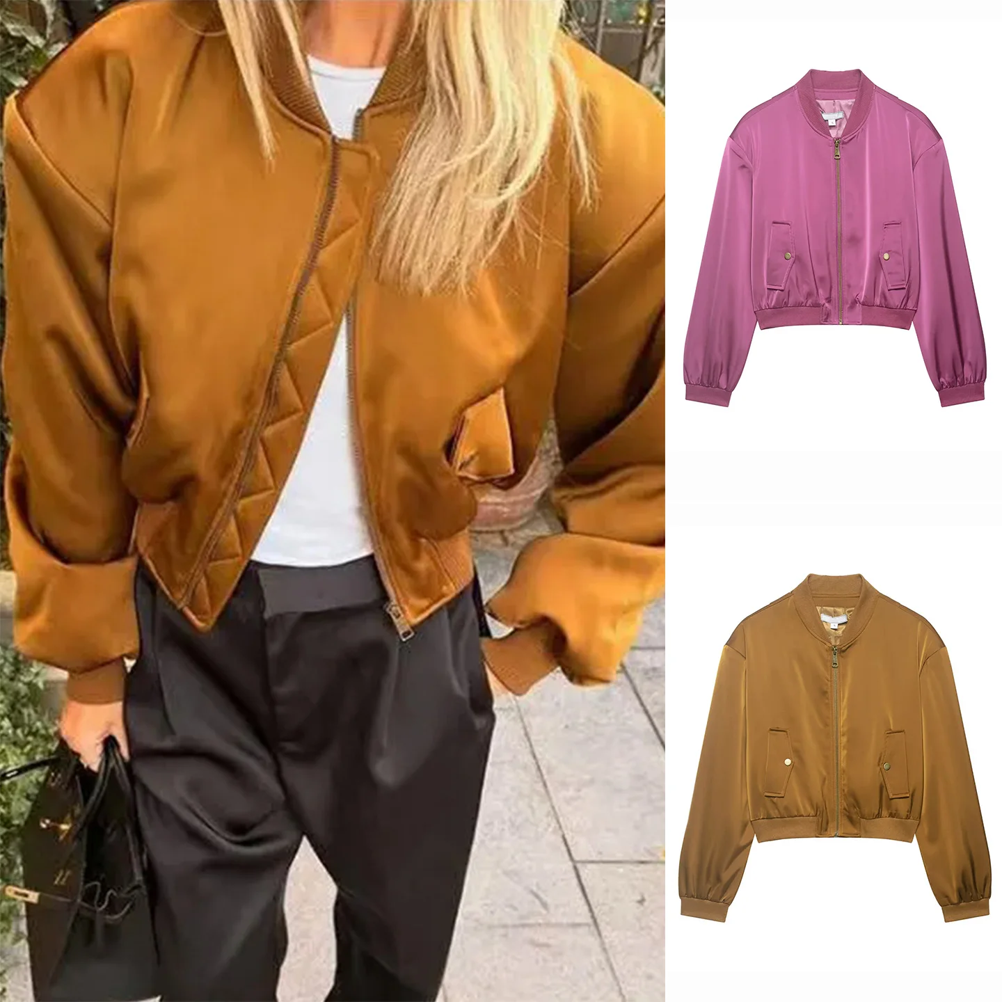 Spring Summer New Women's Casual Loose Fit Zipper Short Jacket Long Sleeve Stand Collar Outerwear Polyester Fiber Coat
Spring Summer New Women's Casual Loose Fit Zipper Short Jacket Long Sleeve Stand Collar Outerwear Polyester Fiber Coat