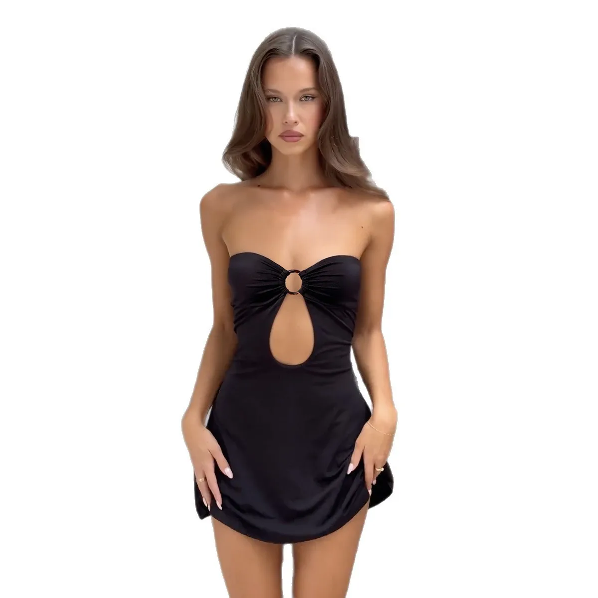 Популярное женское платье без рукавов, сексуальное европейское и американское сексуальное платье с открытой спиной и воротником с одним словом на бедрах
Популярное женское платье без рукавов, сексуальное европейское и американское сексуальное платье с открытой спиной и воротником с одним словом на бедрах