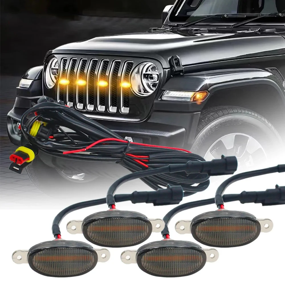 Car Front LED Grille Light Smoked Amber White 12LED Grill Light Eagle Eye Lamp for Off Road Trunk SUV Ford Toyota Strip
Car Front LED Grille Light Smoked Amber White 12LED Grill Light Eagle Eye Lamp for Off Road Trunk SUV Ford Toyota Strip