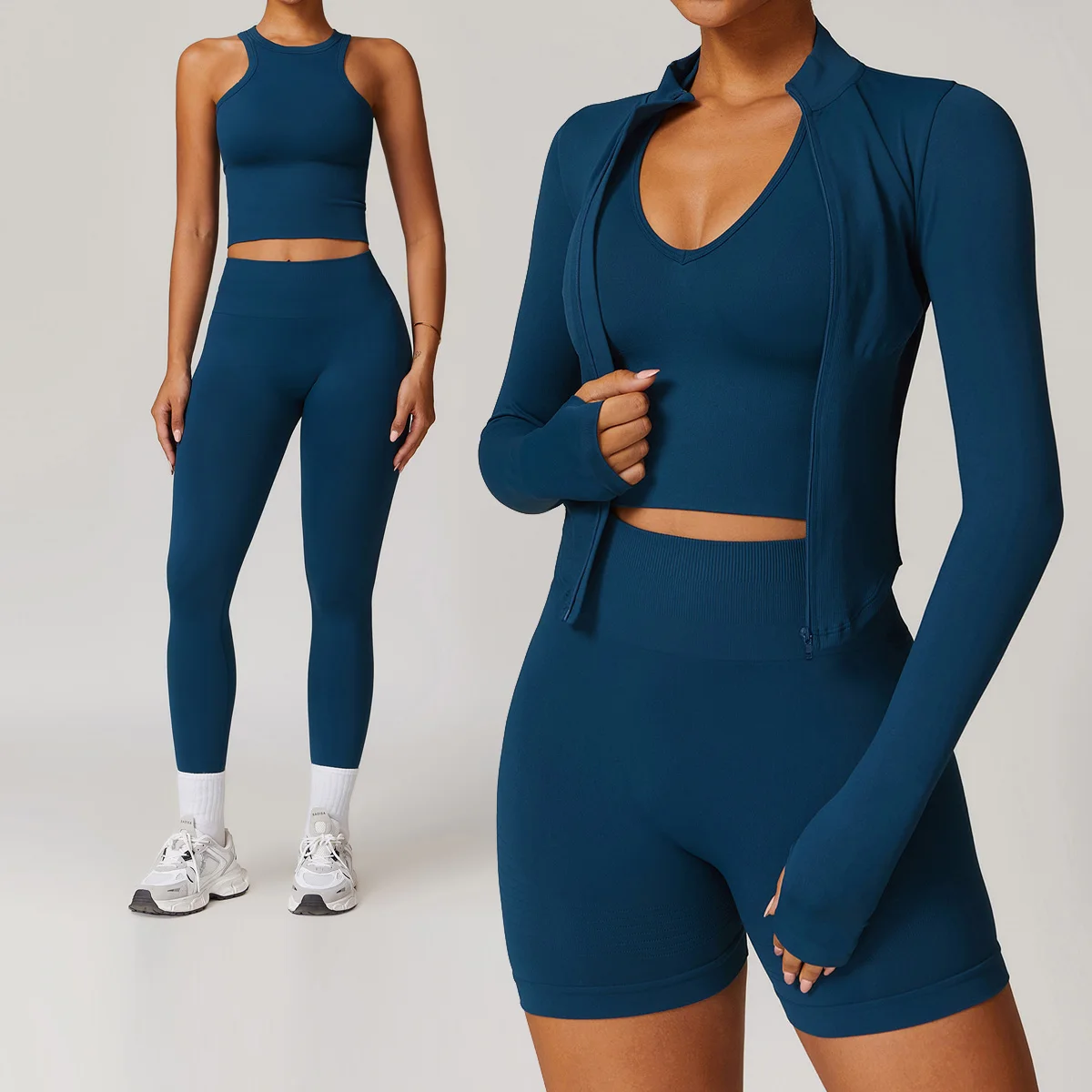 New Sportswear Yoga Clothes Set Long-sleeved Top Leggings Fitness Suits Gym Clothing Sports Vest Shorts Sets Running Outfit
New Sportswear Yoga Clothes Set Long-sleeved Top Leggings Fitness Suits Gym Clothing Sports Vest Shorts Sets Running Outfit