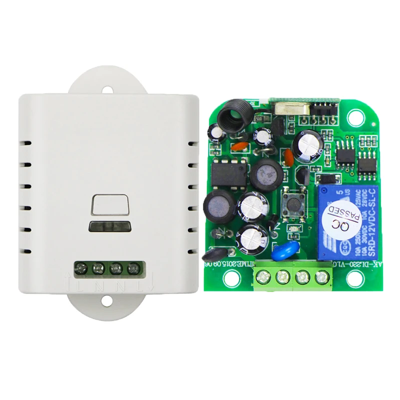 AC220V 1Ch Rf Receiver Wireless Remote Control Switch 433 Mhz Learning Code For Garge Door Motor Lock Light
AC220V 1Ch Rf Receiver Wireless Remote Control Switch 433 Mhz Learning Code For Garge Door Motor Lock Light