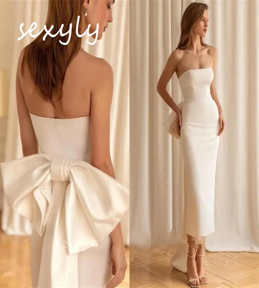 Simple Boho Wedding Dress 2023 Sexy Strapless Satin Big Bow Beach Bohemian Bride Dresses Chic Civil Greek Country Bridal Gowns
Simple Boho Wedding Dress 2023 Sexy Strapless Satin Big Bow Beach Bohemian Bride Dresses Chic Civil Greek Country Bridal Gowns