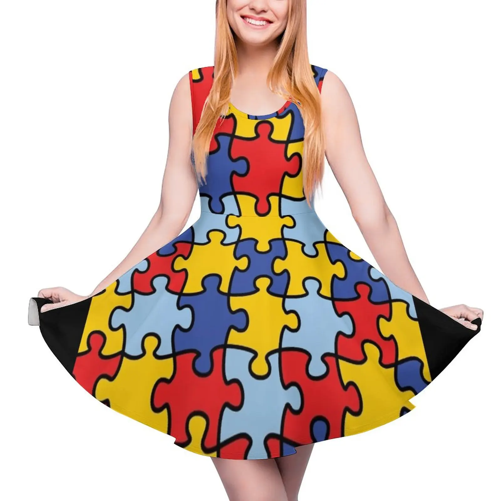 Autism Awareness Puzzle Pattern Sleeveless Dress Prom gown summer dress womens 2024 prom clothes dress party night
Autism Awareness Puzzle Pattern Sleeveless Dress Prom gown summer dress womens 2024 prom clothes dress party night