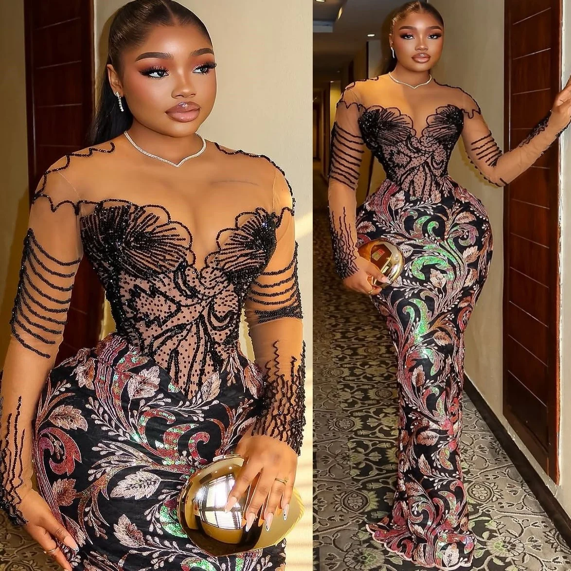 2025 Black Sheath Prom Dresses Printed Beaded Crystals Full Sleeves Evening Formal Party Birthday Gowns Dresses ZJ676
2025 Black Sheath Prom Dresses Printed Beaded Crystals Full Sleeves Evening Formal Party Birthday Gowns Dresses ZJ676