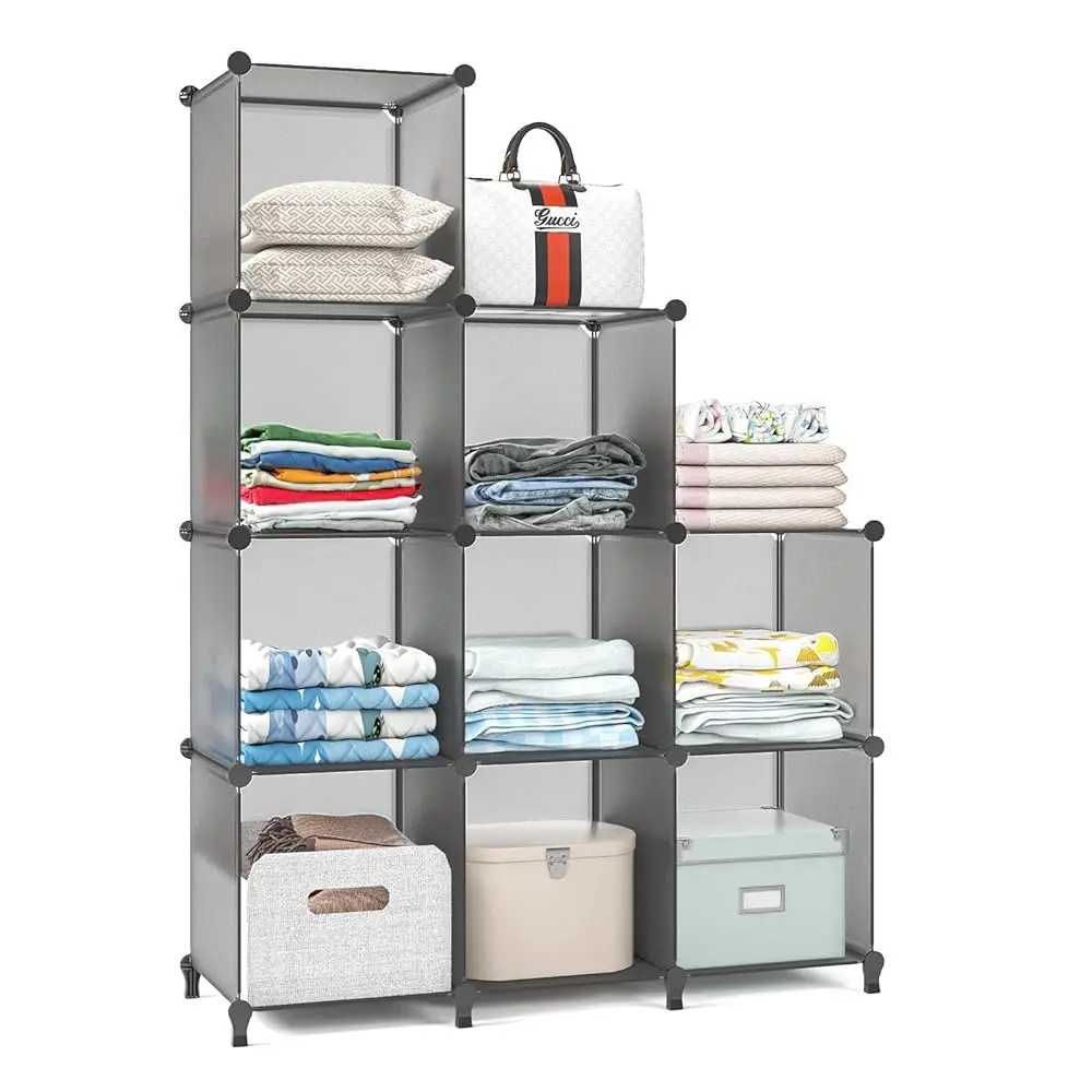 Cube Storage Organizer, 9-Cube Grey Closet Storage Shelves, Modular Units, Closet Cabinet, Portable Diy Plastic Book Shelf
Cube Storage Organizer, 9-Cube Grey Closet Storage Shelves, Modular Units, Closet Cabinet, Portable Diy Plastic Book Shelf