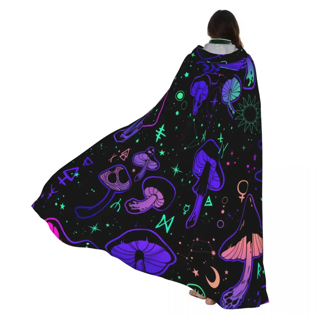 Волшебные грибы с оккультными символами, плащ с капюшоном, карнавальный костюм на Хэллоуин для взрослых, длинная праздничная накидка
Волшебные грибы с оккультными символами, плащ с капюшоном, карнавальный костюм на Хэллоуин для взрослых, длинная праздничная накидка