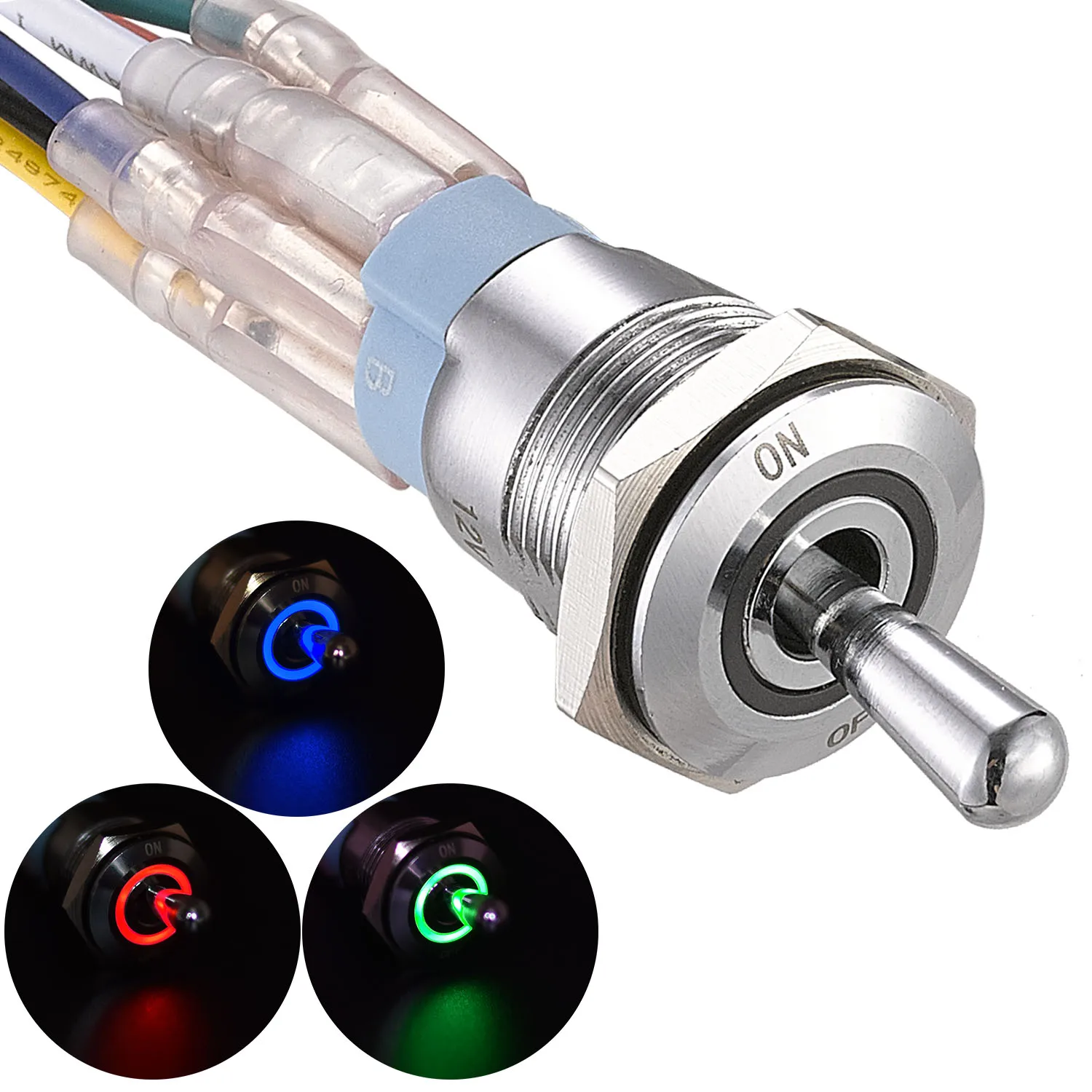 APIELE Toggle Rocker Switch ON Off Waterproof 16mm Mounting Hole Ring Led SPST Marine Metal Round Rocker Push Button Switch
APIELE Toggle Rocker Switch ON Off Waterproof 16mm Mounting Hole Ring Led SPST Marine Metal Round Rocker Push Button Switch