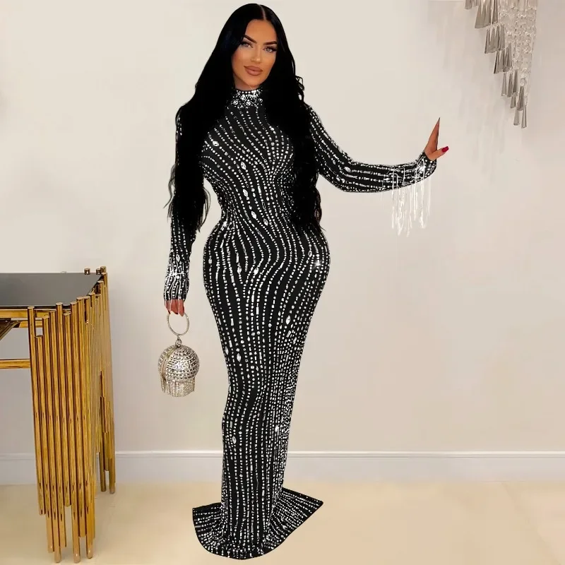 KEXU Women Long Sleeve Mesh See Through Diamonds Hot Rhinestones Bodycon Dress 2024 Woman Maxi Long Evening Birthday Dresses
KEXU Women Long Sleeve Mesh See Through Diamonds Hot Rhinestones Bodycon Dress 2024 Woman Maxi Long Evening Birthday Dresses