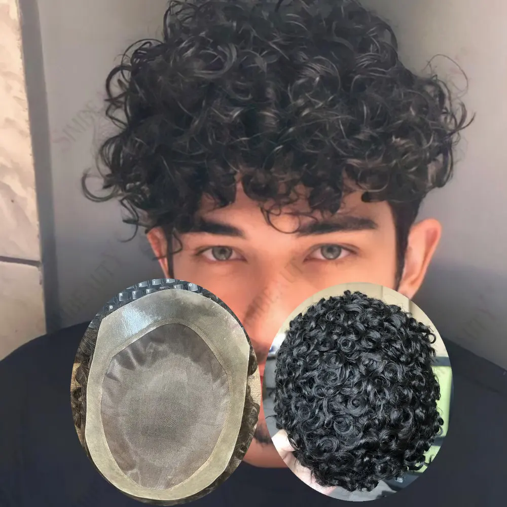 Men's Undetectable Mono &Skin PU Toupee 6 Inch Natural Human Hair 18mm/15mm/20mm Curly Durable Comfortable Male Hair Prosthesis
Men's Undetectable Mono &Skin PU Toupee 6 Inch Natural Human Hair 18mm/15mm/20mm Curly Durable Comfortable Male Hair Prosthesis