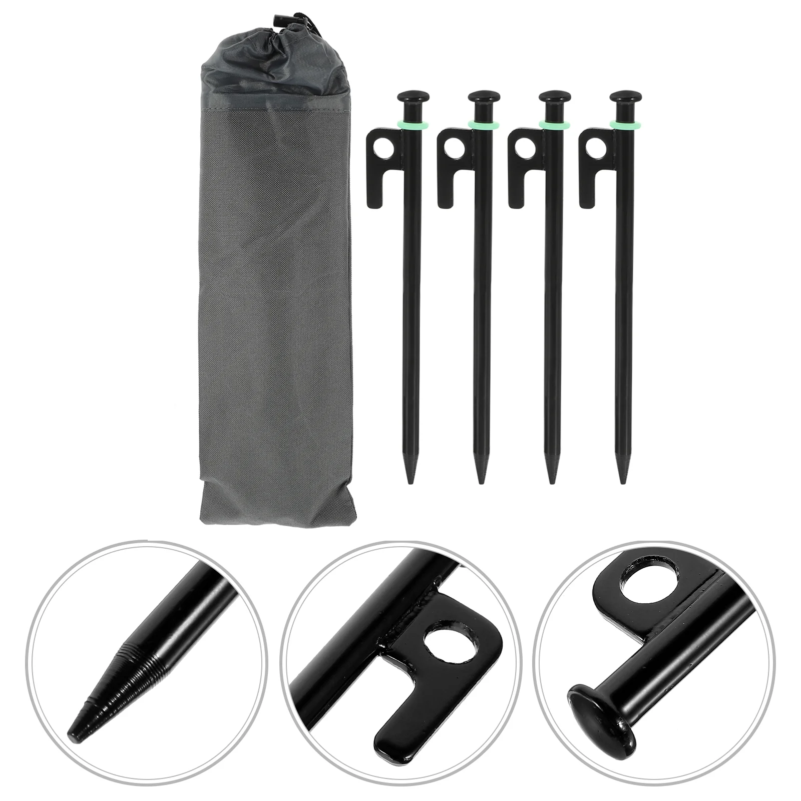 Tents Outdoor Camping with Storage Bag Windproof Fixed Canopy Ground Nails Luminous Ring Steel Set 9pcs Pegs Stakes Black Metal
Tents Outdoor Camping with Storage Bag Windproof Fixed Canopy Ground Nails Luminous Ring Steel Set 9pcs Pegs Stakes Black Metal