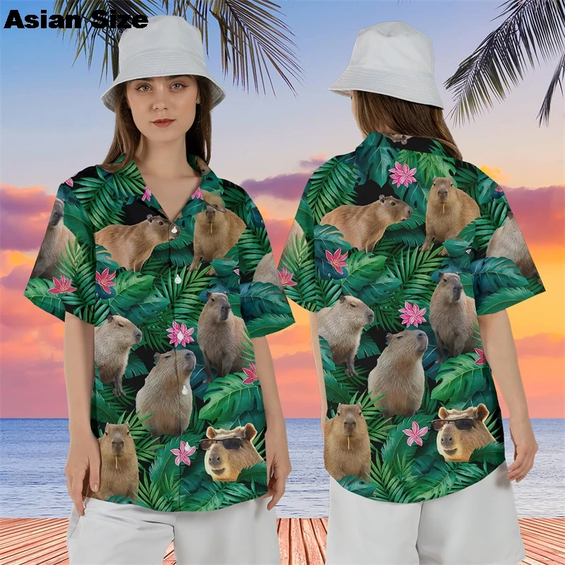 Capybara Hibicus Flower 3D Printed Shirts For Men Clothes Hawaiian Beach Shirt Casual Cute Animal Short Sleeve Women Blouses Top
Capybara Hibicus Flower 3D Printed Shirts For Men Clothes Hawaiian Beach Shirt Casual Cute Animal Short Sleeve Women Blouses Top