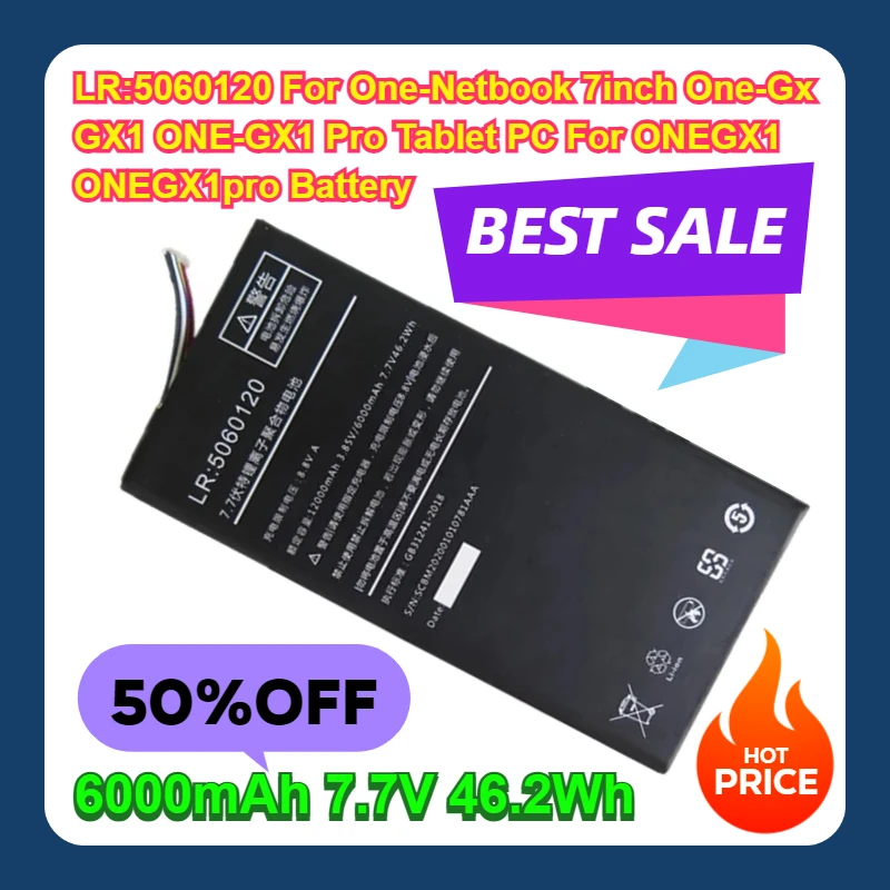 LR:5060120 6000mAh 7.7V 46.2Wh For One-Netbook 7inch One-Gx GX1 ONE-GX1 Pro Tablet PC For ONEGX1 ONEGX1pro Battery
LR:5060120 6000mAh 7.7V 46.2Wh For One-Netbook 7inch One-Gx GX1 ONE-GX1 Pro Tablet PC For ONEGX1 ONEGX1pro Battery