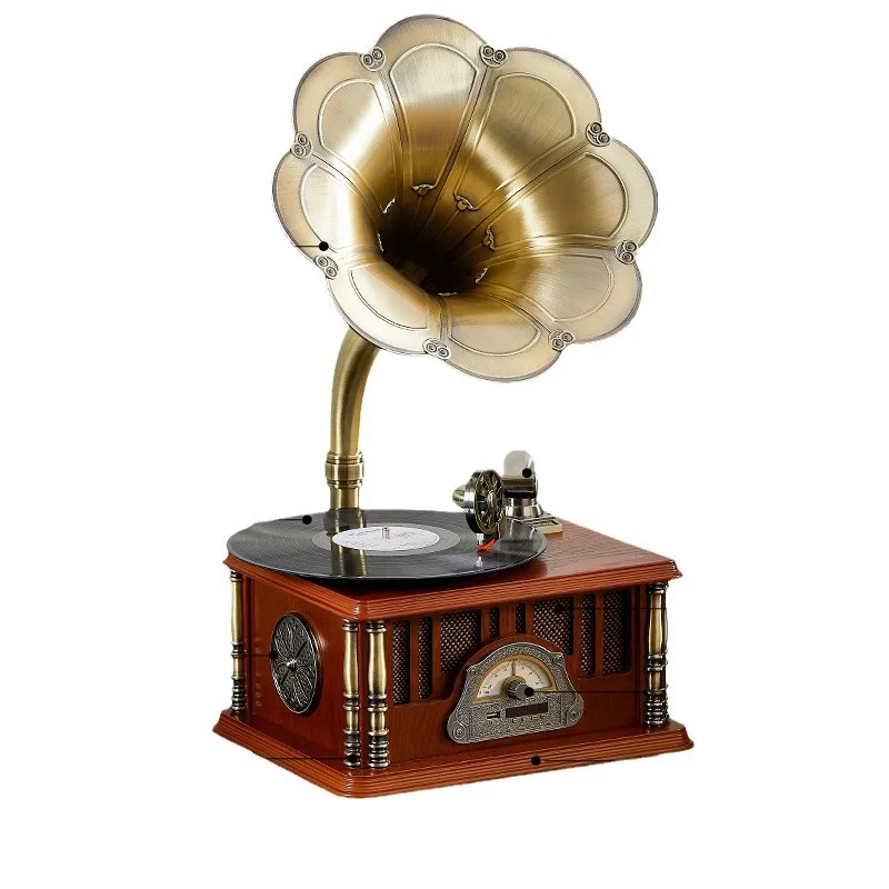 Vintage Gramophone Turntable with Vinyl BT USB FM Radio Turbine Tonearm HIFI Lossless Sound Remote Control for Home
Vintage Gramophone Turntable with Vinyl BT USB FM Radio Turbine Tonearm HIFI Lossless Sound Remote Control for Home