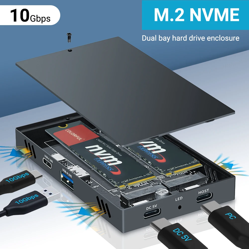 Корпус SSD M.2 NVME с двумя протоколами M.2 Dual Bay NVMe Enclouse Docking Station Hub USB type-C Gen2 10Gpcs Адаптер твердотельного накопителя
Корпус SSD M.2 NVME с двумя протоколами M.2 Dual Bay NVMe Enclouse Docking Station Hub USB type-C Gen2 10Gpcs Адаптер твердотельного накопителя