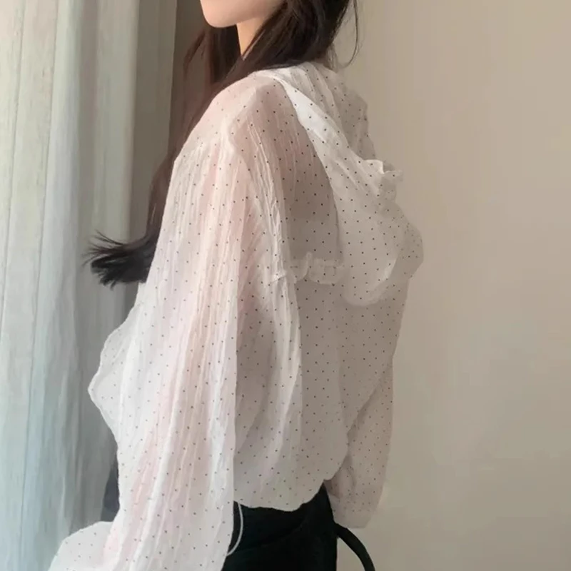 Thin Polka Dot Hooded Sunscreen Jacket for Women's Summer New Style Niche Versatile Long Sleeved Top
Thin Polka Dot Hooded Sunscreen Jacket for Women's Summer New Style Niche Versatile Long Sleeved Top