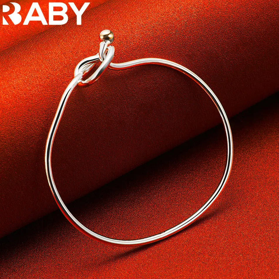 URBABY 925 Sterling Silver Knotted Bangle Open Bracelet For Women Fashion Jewelry Elegant Classic Simple Party Birthday Gift
URBABY 925 Sterling Silver Knotted Bangle Open Bracelet For Women Fashion Jewelry Elegant Classic Simple Party Birthday Gift