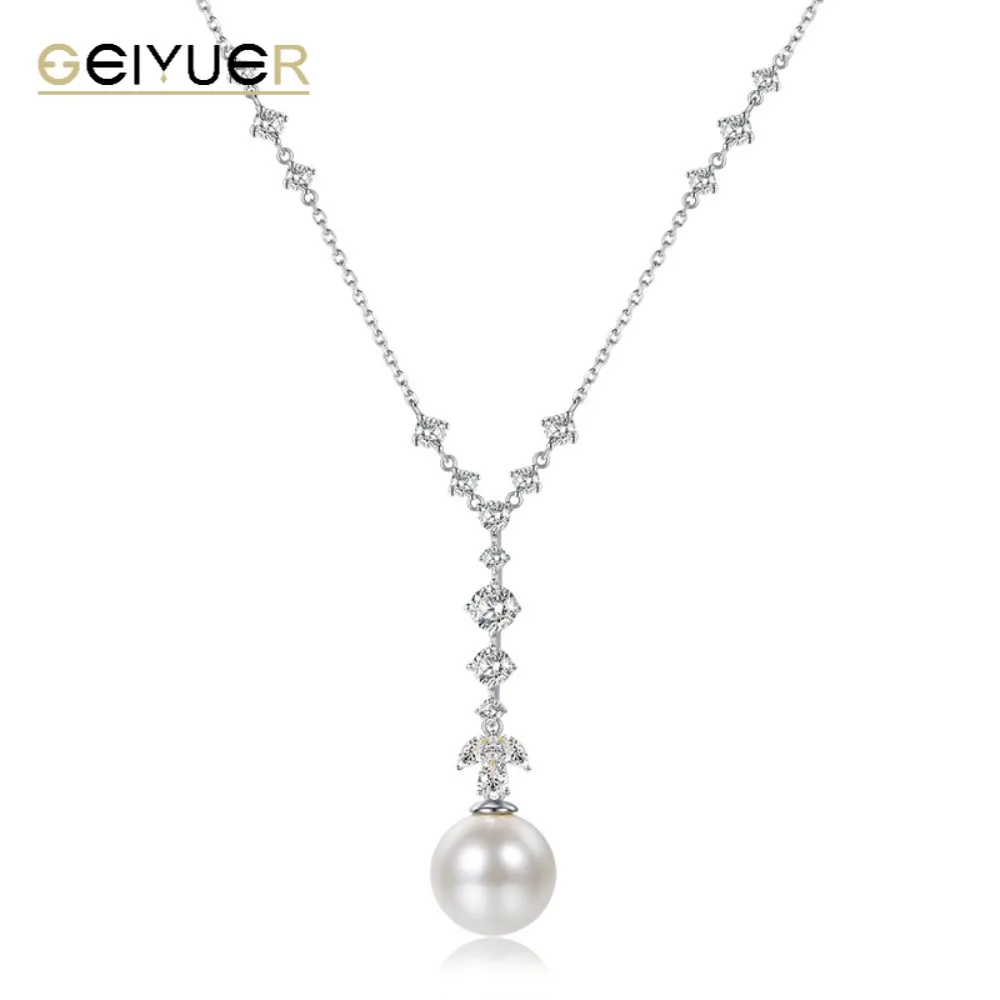 GEIYUER 100% 925 Sterling Silver Pearl Pendant Necklace for Women Special Days Sparkling Cubic Zirconia Tassel Necklace Jewelry
GEIYUER 100% 925 Sterling Silver Pearl Pendant Necklace for Women Special Days Sparkling Cubic Zirconia Tassel Necklace Jewelry