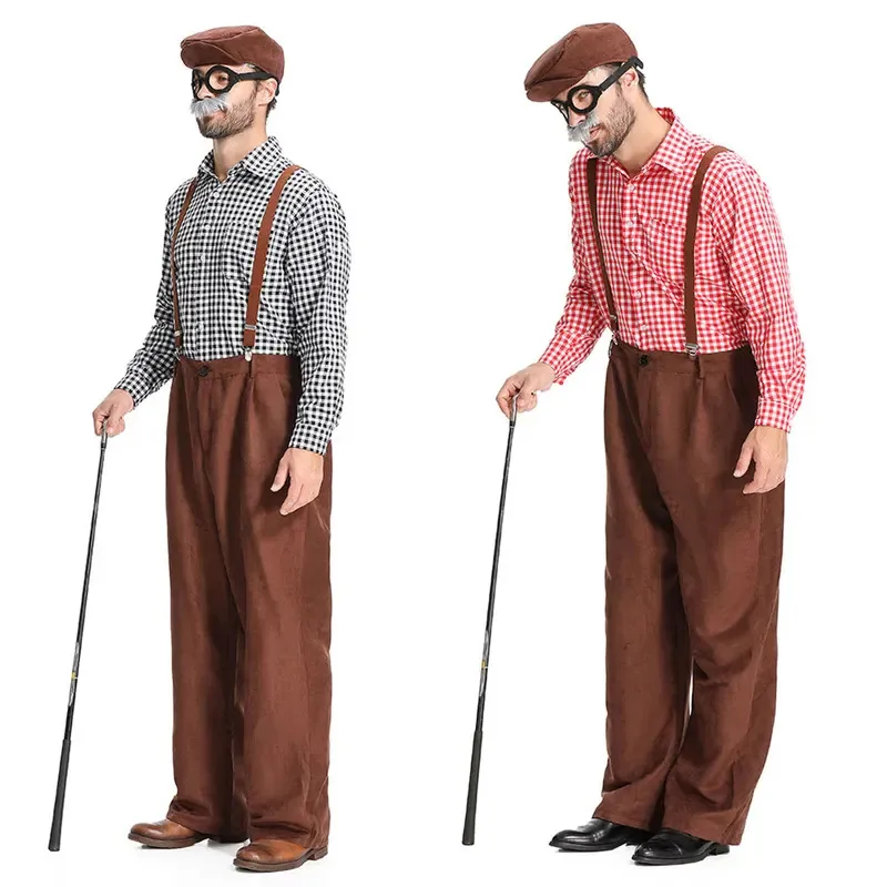 Sky01 Umorden Adult Men's Grandpa Old Man Costume Simple Set Trousers With Suspenders Red Black Plaid Shirt Hat Mustache GlSd01$
Sky01 Umorden Adult Men's Grandpa Old Man Costume Simple Set Trousers With Suspenders Red Black Plaid Shirt Hat Mustache GlSd01$
