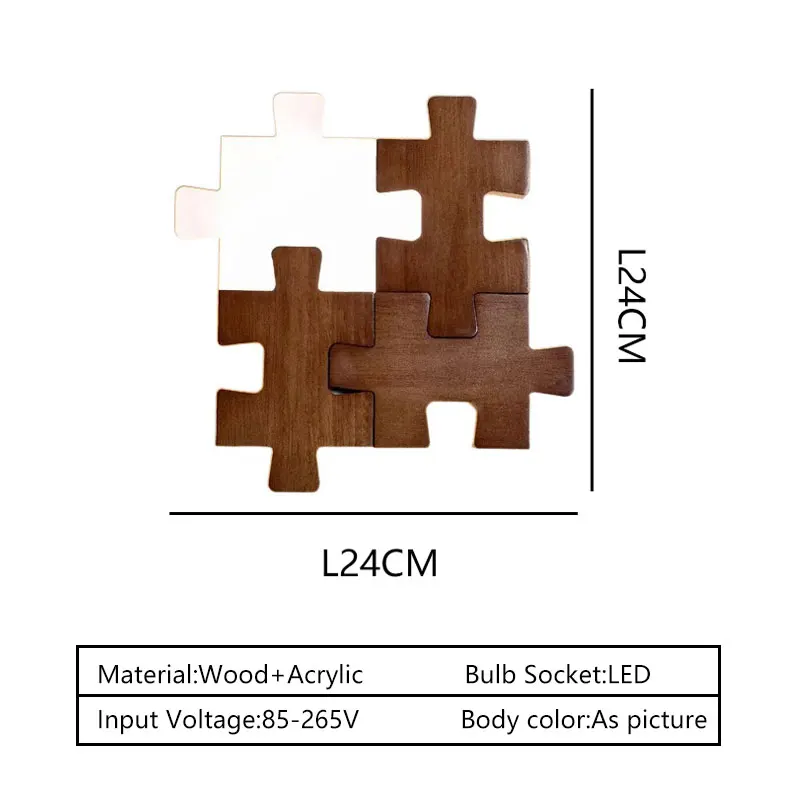 Creative Wooden Wall Lamp Puzzle Shape Modern Decorative Wall Light for Living Room Bedroom Home Decor
Creative Wooden Wall Lamp Puzzle Shape Modern Decorative Wall Light for Living Room Bedroom Home Decor 