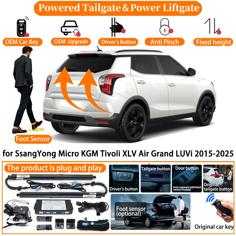 Car Smart Powered Tailgate system for SsangYong Micro KGM Tivoli XLV Air Grand LUVi 2015-2025 Automatic Electric Power Tailgate
Car Smart Powered Tailgate system for SsangYong Micro KGM Tivoli XLV Air Grand LUVi 2015-2025 Automatic Electric Power Tailgate