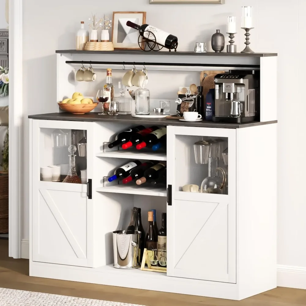 Buffet Cabinet with Storage, 47'' Farmhouse Coffee Bar Cabinet with Wine Rack and Glass Goblet Holder, Bar Station Wood Kitchen
Buffet Cabinet with Storage, 47'' Farmhouse Coffee Bar Cabinet with Wine Rack and Glass Goblet Holder, Bar Station Wood Kitchen