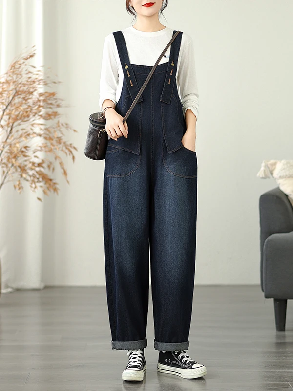 Джинсовые комбинезоны с широкими штанинами в стиле ретро, женские свободные повседневные модные дизайнерские комбинезоны из смеси хлопка и полиэстера с высокой талией, прямые штанины
Джинсовые комбинезоны с широкими штанинами в стиле ретро, женские свободные повседневные модные дизайнерские комбинезоны из смеси хлопка и полиэстера с высокой талией, прямые штанины