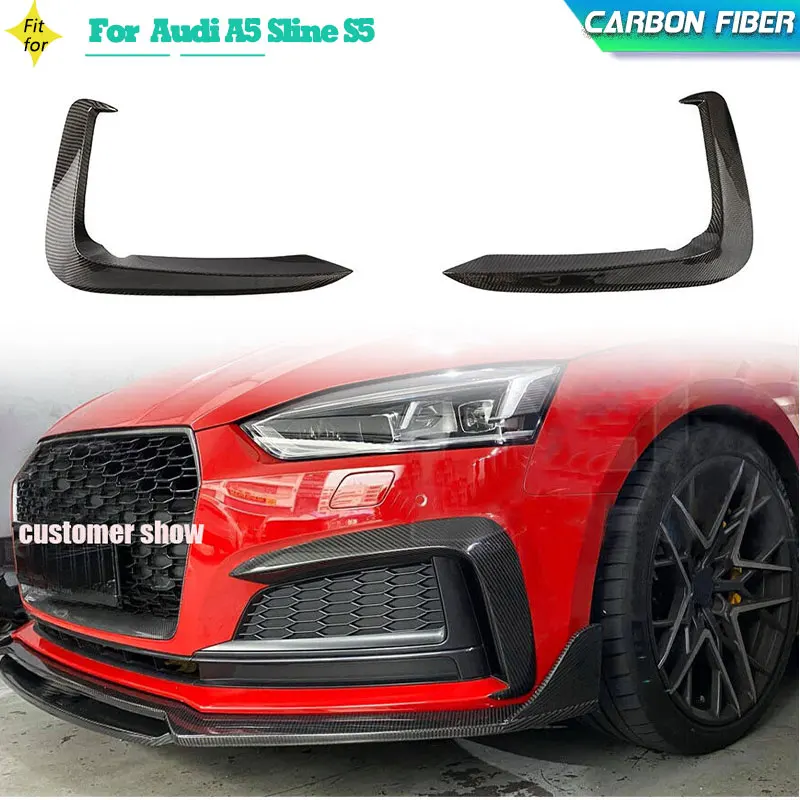 Carbon Fiber Car Front Bumper Fog Lamp Cover Trims for Audi A5 Sline S5 2D 4D 2017-2019 Racing Front Canards Fins Body Kits FRP
Carbon Fiber Car Front Bumper Fog Lamp Cover Trims for Audi A5 Sline S5 2D 4D 2017-2019 Racing Front Canards Fins Body Kits FRP