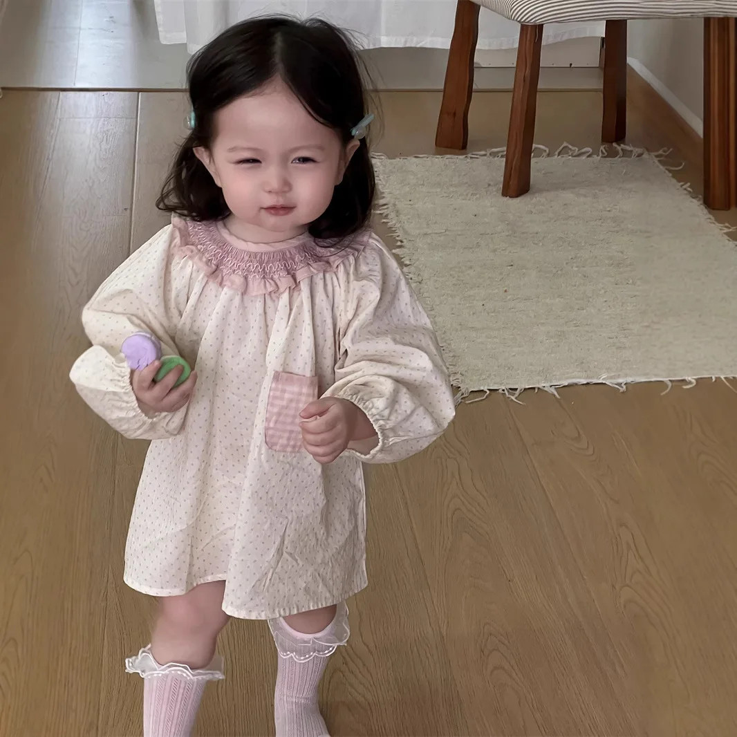 2025 Spring New Baby Girl Dot Print Dress Infant Long Sleeve Princess Dress Cotton Kids Girls Lace Collar Dress Toddler Clothes
2025 Spring New Baby Girl Dot Print Dress Infant Long Sleeve Princess Dress Cotton Kids Girls Lace Collar Dress Toddler Clothes