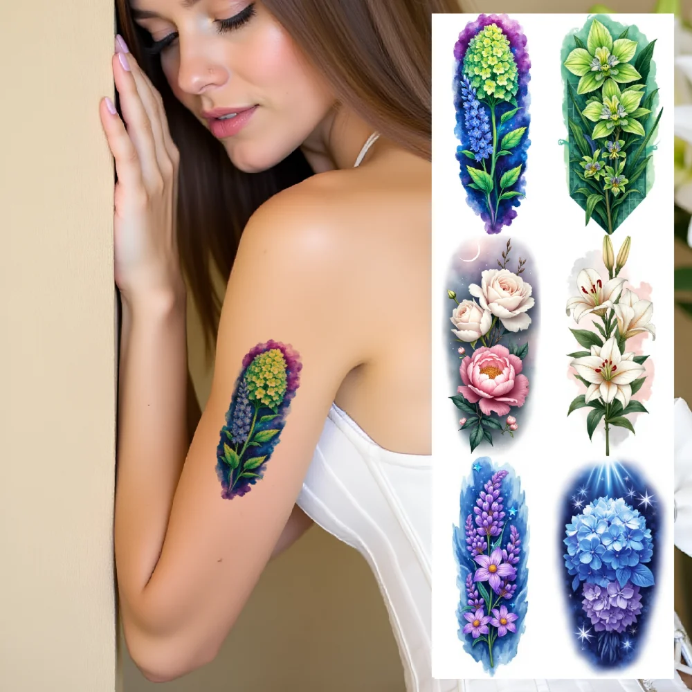 9pcs Temporary Tattoo Colorful Realism Hibiscus Lilac Daisies For Shoulders Arms Back
9pcs Temporary Tattoo Colorful Realism Hibiscus Lilac Daisies For Shoulders Arms Back