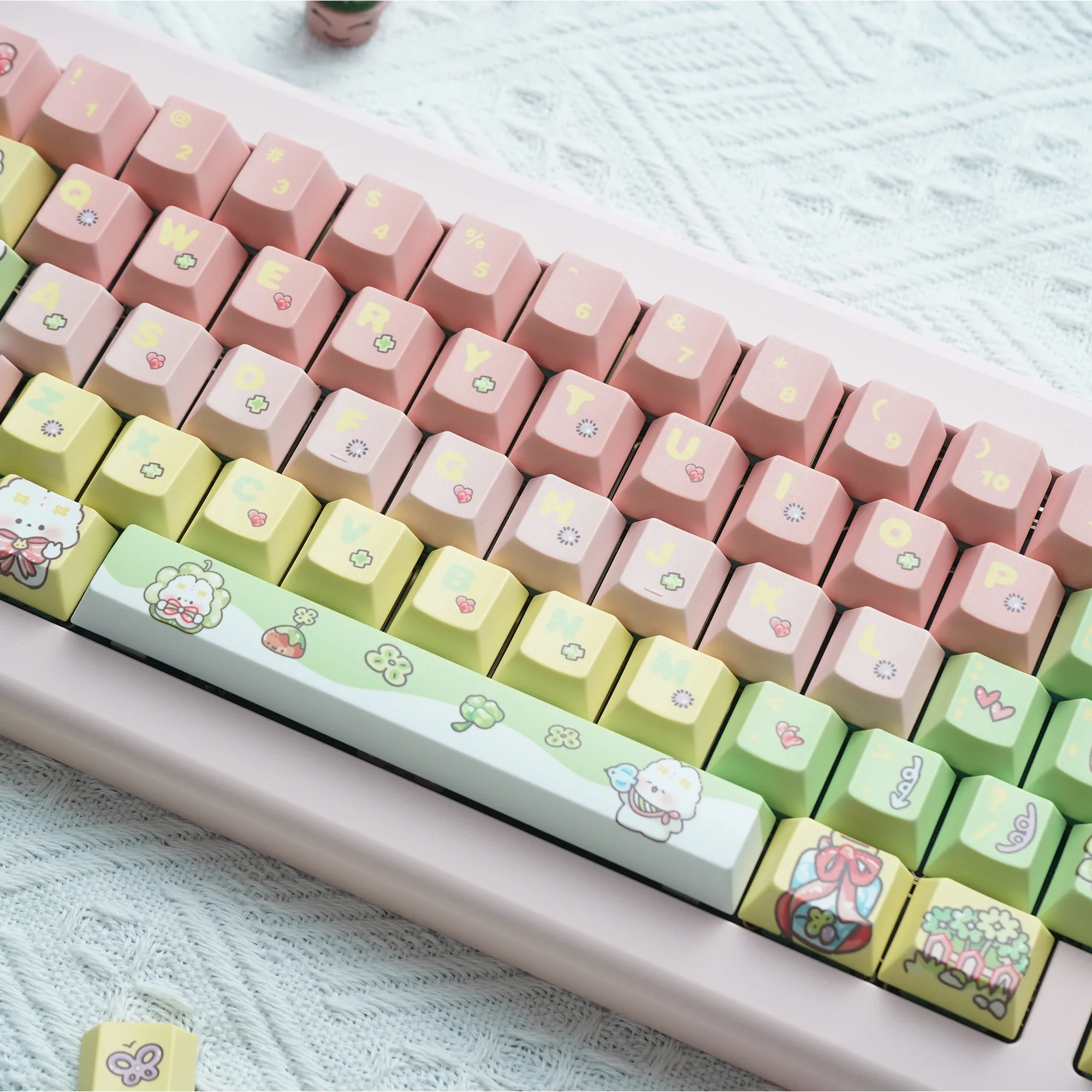 Lucky rabbit pbt five-sided sublimation keycap original highly cute custom keyboard cover
Lucky rabbit pbt five-sided sublimation keycap original highly cute custom keyboard cover