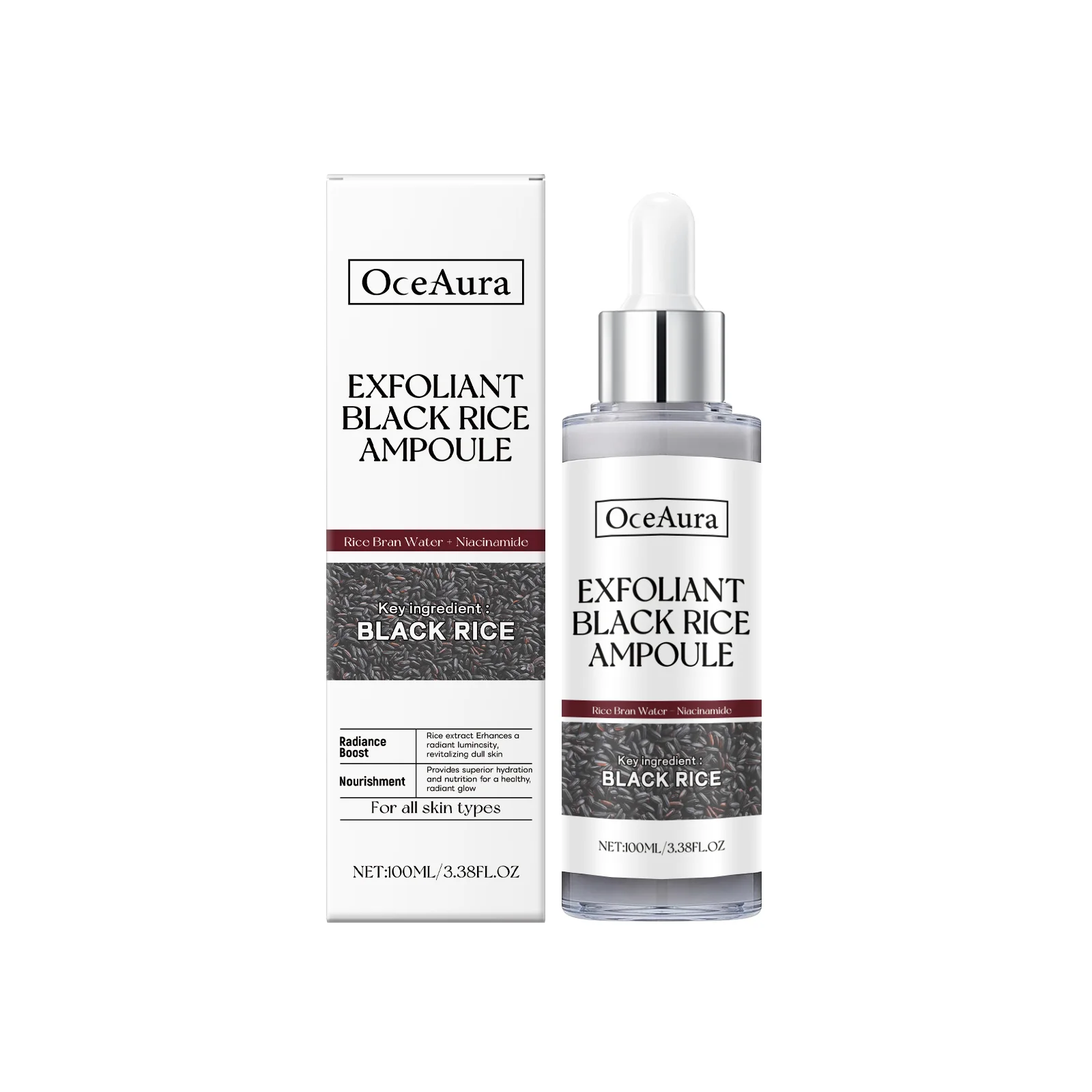 OceAura Black Rice Brightening And Exfoliating Liquid Face Cleanser Exfoliating Ampere Facial Essence To Soften Skin 1pcs
OceAura Black Rice Brightening And Exfoliating Liquid Face Cleanser Exfoliating Ampere Facial Essence To Soften Skin 1pcs