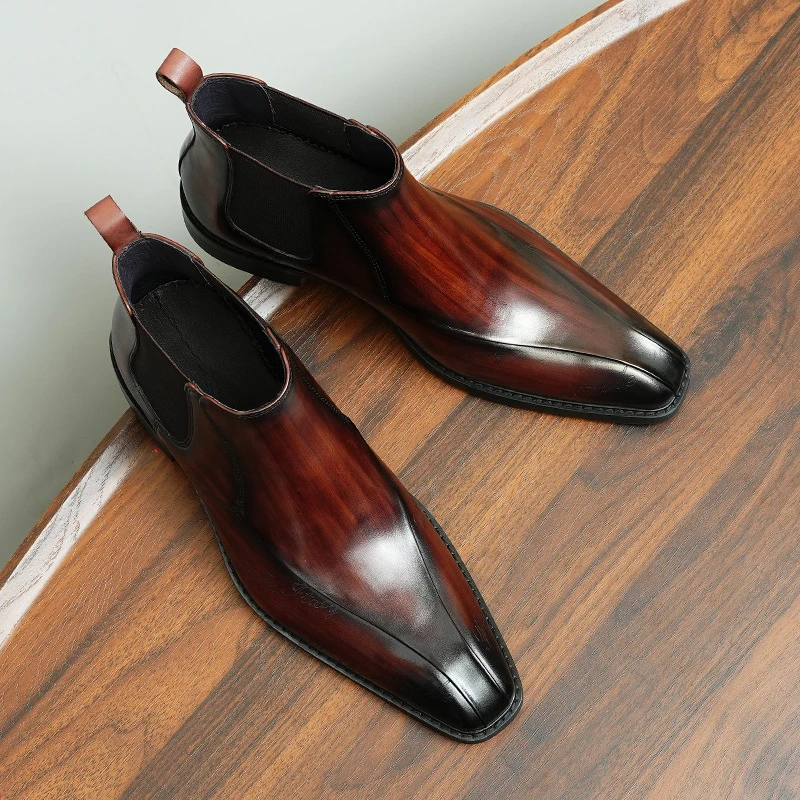 Men’s Genuine Cow Leather Boots Banquet Business Suits Slip On Cowhide Black Luxury Shoes Man Winter
Men’s Genuine Cow Leather Boots Banquet Business Suits Slip On Cowhide Black Luxury Shoes Man Winter