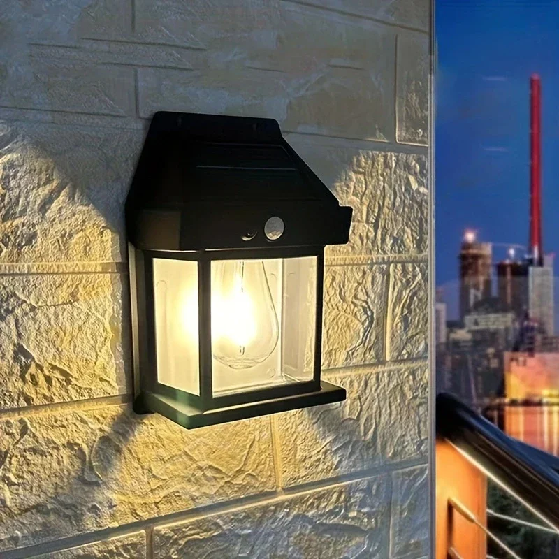1pc, Solar Tungsten Wall Lamp, Black Shell White Shell Solar Outdoor Lighting, Wall Decorative Ambient Light Decoration Lantern
1pc, Solar Tungsten Wall Lamp, Black Shell White Shell Solar Outdoor Lighting, Wall Decorative Ambient Light Decoration Lantern