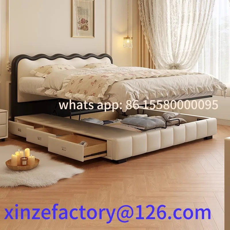 Customizable French Ripple Bed Leather 1.8m Master Bedroom Double Cream Wind Small Unit
Customizable French Ripple Bed Leather 1.8m Master Bedroom Double Cream Wind Small Unit