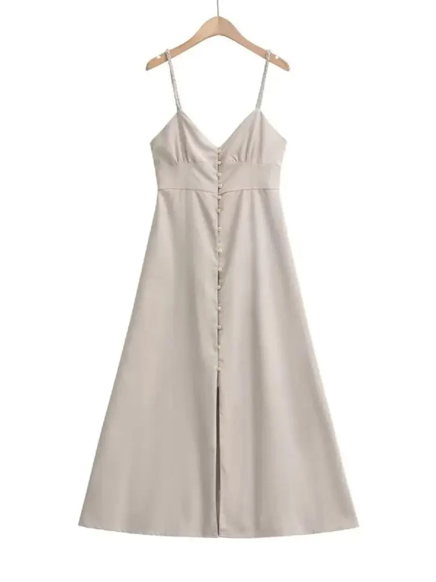 XEASY 2023 NEW Summer Women Spaghetti Strap Solid Color Lace-up Single Breasted Decoration Backless Vintage Streewear Dresses
XEASY 2023 NEW Summer Women Spaghetti Strap Solid Color Lace-up Single Breasted Decoration Backless Vintage Streewear Dresses