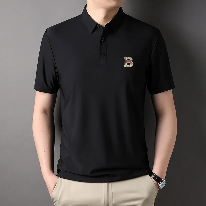 2025 ice silk seamless summer men's short sleeved t-shirt solid color fashion business casual breathable silk cotton polo shirt
2025 ice silk seamless summer men's short sleeved t-shirt solid color fashion business casual breathable silk cotton polo shirt
