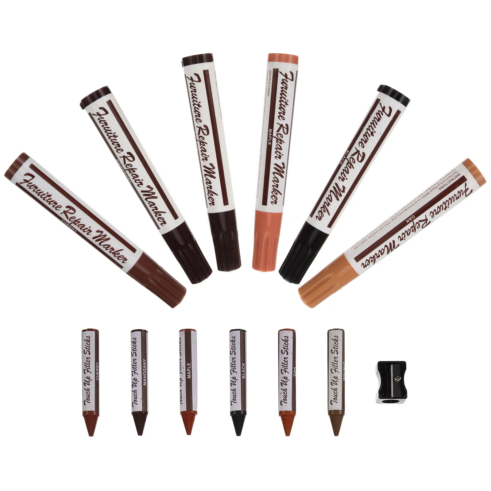 1Set Wood Scratch Repair Kit Furniture Touch-Up Marker Fast Dry Wood Floor Repair Pen for Filling Dents and
1Set Wood Scratch Repair Kit Furniture Touch-Up Marker Fast Dry Wood Floor Repair Pen for Filling Dents and